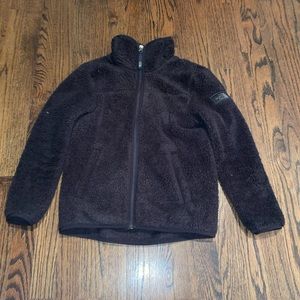 Girls north face fluffy lightweight coat/zip up sweatshirt.